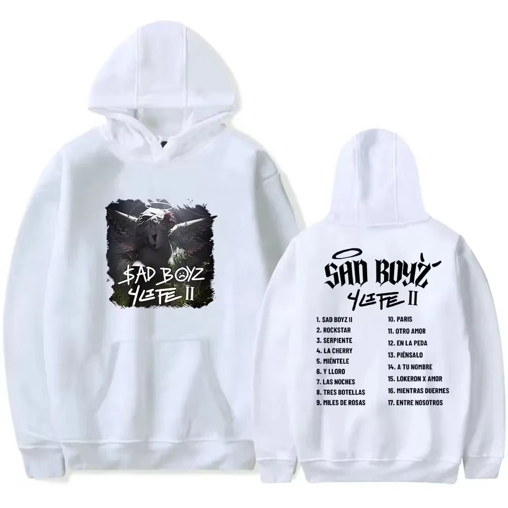 Sweatshirt Fashion Autumn Pullover Funny Casual Streetwear Junior H Tour Hoodies Sad Boyz 4 Life Album Merch Print Unisex Hoode