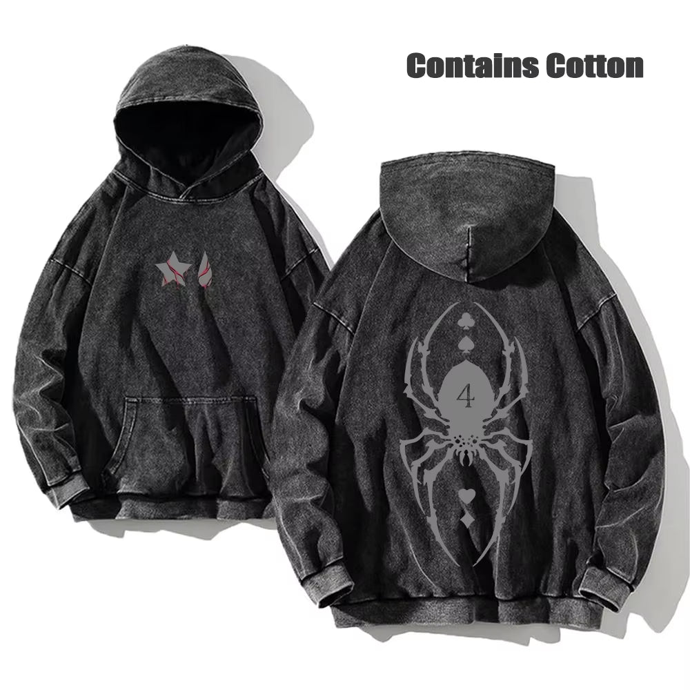 Anime Hunter X Hunter Washed Hoodies Manga Printed Hoodies for Men Harajuku Pullover Contains Cotton Sweatshirts Clothing Unisex