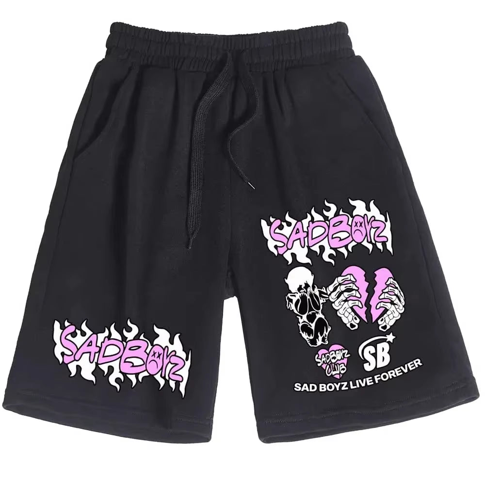 2024 Sad Boy Junior H Men'S Fashion Shorts Summer New Sports Men'S and Women'S Shorts